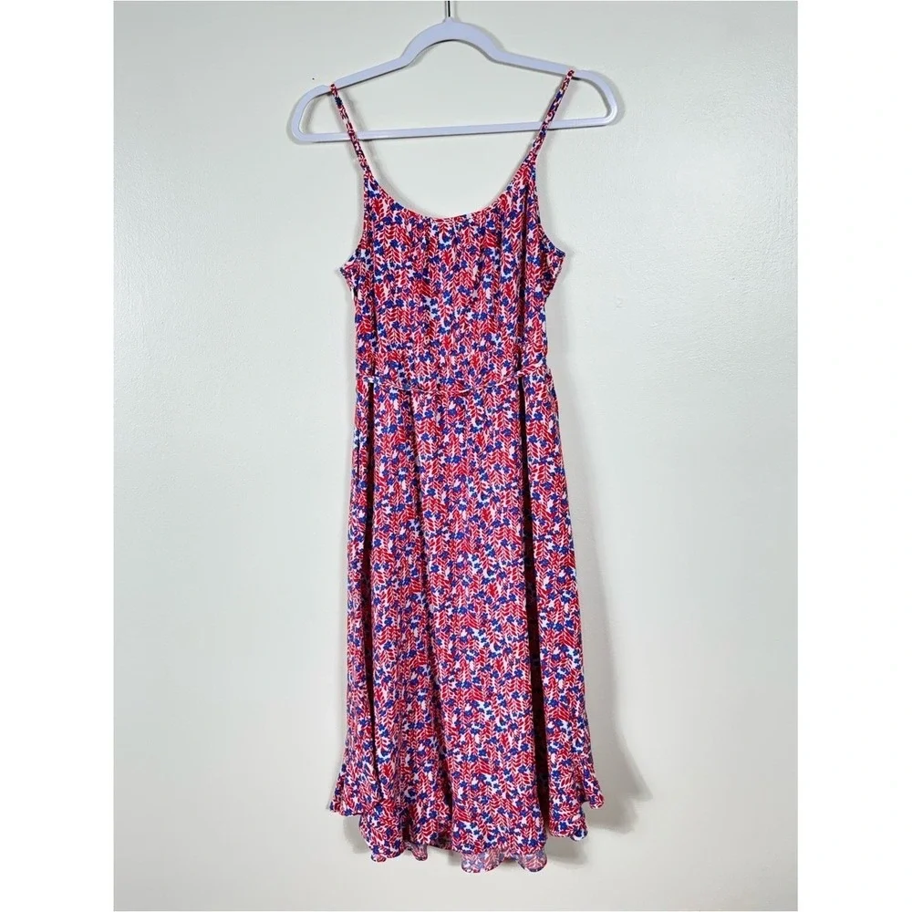 J Crew Floral Midi Dress Size 4 Ruffle Feminine Garden Party Coquette Wedding